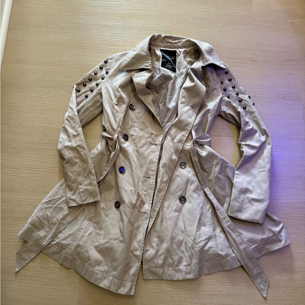 Aeropostale Tan Studded Trench Coat